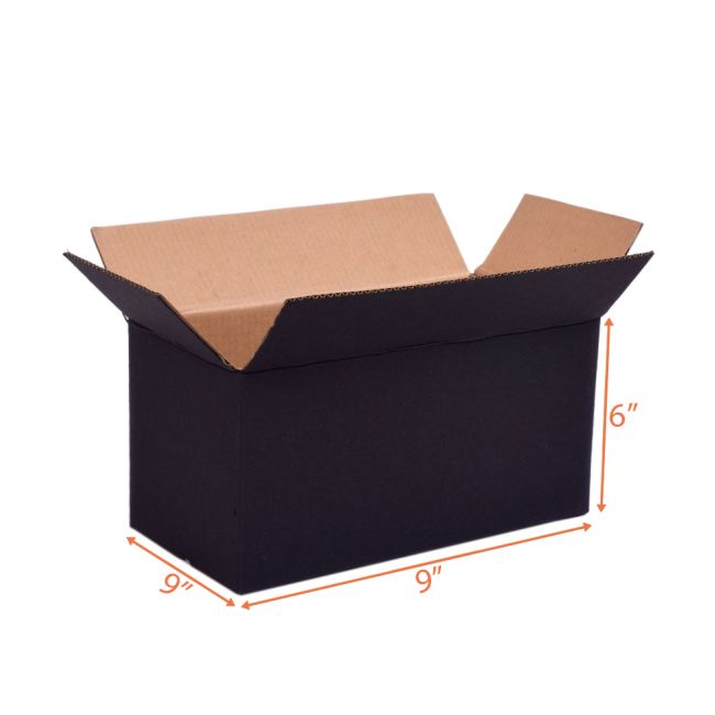 9X9X6 Black Packing Box | Mailer Boxes
