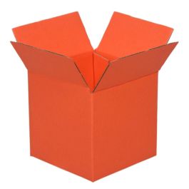 Colourful Shipping Box - Orange Inside & Outside - 4 x 4 x 4 Inch