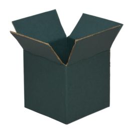 Colourful Shipping Box - Green Inside & Outside - 4 x 4 x 4 Inch