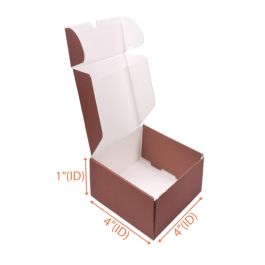 Mailer Box  (Mocca + White) - 4 x 4 x 1 Inch