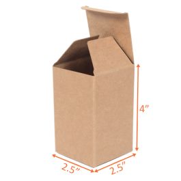 Kraft Folding Carton - 2.5 x 2.5 x 4 Inch