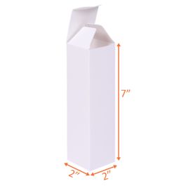 White (SBS) Folding Carton - 2 x 2 x 7 Inch