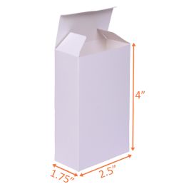 White (SBS) Folding Carton - 2.5 x 1.75 x 4 Inch
