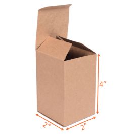 Kraft Folding Carton - 2 x 2 x 4 Inch