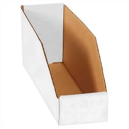 Corrugated Bin Box White - Single Wall (3 Ply) - 15.75 x 3.5 x 4 Inch