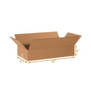 Corrugated Cardboard Box - Single Wall (3 Ply) - 20 x 10 x 4 Inch