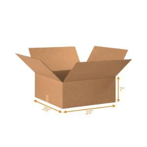 3 Ply Corrugated Cardboard Box - Single Wall - 20 x 20 x 7 Inch