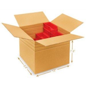 Easy to Fold & Assemble Multi-Depth 20 / Pack 18x12x12ins Strong Flatpacked Medium Cartons for Moving/Shipping/Storage Crush-Resistant Brown Corrugated Board with Kraft Finish & Lid Flaps 457x305x305mm Adjustable Mult Double Wall Cardboard Boxes 