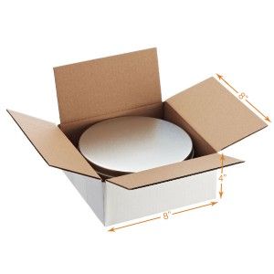 White 5 Ply Corrugated Cardboard Box - Double Wall - 8 x 8 x 4 Inch