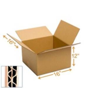 7 Ply Corrugated Cardboard Box - Triple Wall - 16 x 16 x 12 Inch