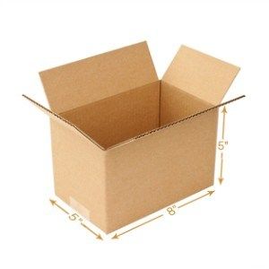 Corrugated Cardboard Box - Single Wall (3 Ply) - 8 x 5 x 5 Inch