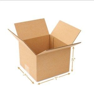 3 Ply Corrugated Cardboard Box - Single Wall - 7 x 7 x 5 Inch