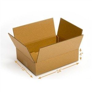 5 Ply Corrugated Cardboard Box - Double Wall - 24 x 18 x 4 Inch