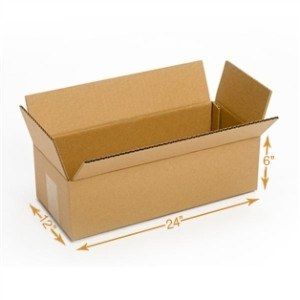 7 Ply Corrugated Cardboard Box - Triple Wall - 24 x 12 x 6 Inch