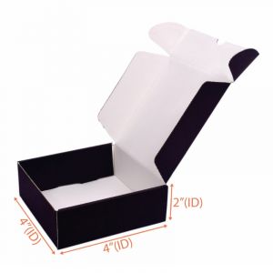Mailing Box  (Black + Kraft) - 4 x 4 x 2 Inch