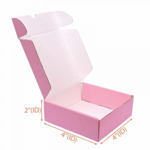 Mailing Box  (Pink + White) - 4 x 4 x 2 Inch