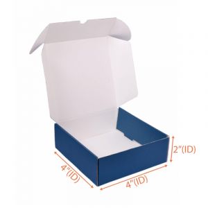 Mailer Box  (Blue + White) - 4 x 4 x 2 Inch