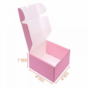 Mailing Box  (Pink + White) - 4 x 4 x 1 Inch