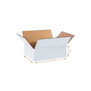 White Corrugated Cardboard Box - Single Wall (3 Ply) - 7.75 x 4 x 3.5 Inch