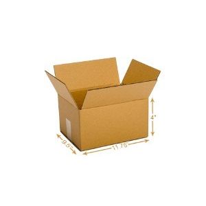 5 Ply Corrugated Cardboard Box - Double Wall - 11.75 x 9.5 x 4 Inch