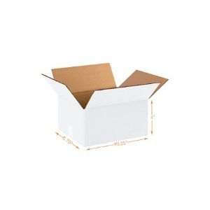 White 3 Ply Corrugated Cardboard Box - Single Wall - 10.25 x 6.75 x 4 Inch