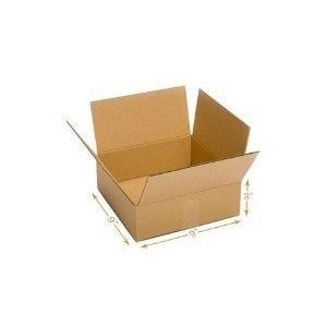5 Ply Corrugated Cardboard Box - Double Wall - 9 x 9 x 3 Inch