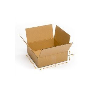 5 Ply Corrugated Cardboard Box - Double Wall - 12 x 12 x 4.75 Inch