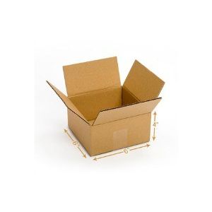 Corrugated Cardboard Box - Double Wall (5 Ply) - 6 x 6 x 4 Inch