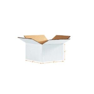 White Corrugated Cardboard Box - Double Wall (5 Ply) - 6 x 4 x 4 Inch