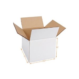 White 5 Ply Corrugated Cardboard Box - Double Wall - 16 x 16 x 16 Inch
