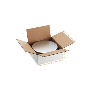 White 3 Ply Corrugated Cardboard Box - Single Wall - 8 x 8 x 4 Inch