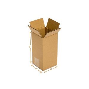 Corrugated Cardboard Box - Double Wall (5 Ply) - 4 x 4 x 6 Inch