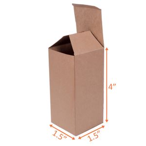 Kraft Folding Carton - 1.5 x 1.5 x 4 Inch