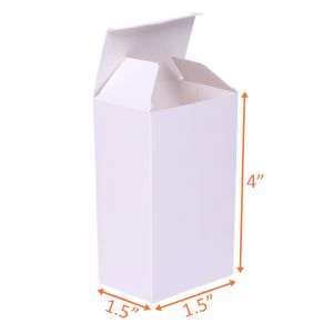 White (SBS) Folding Carton - 1.5 x 1.5 x 4 Inch