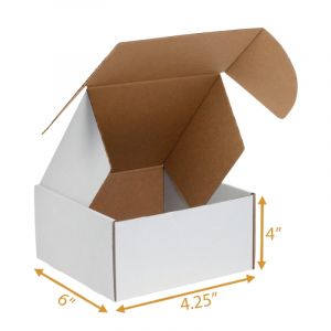 White Mailer Box (inside Kraft) - 4.25 x 6 x 4 Inch