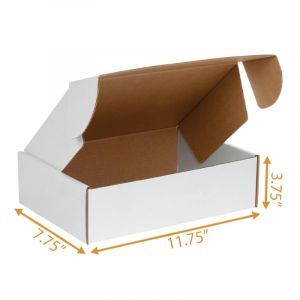 White Mailer Box (inside Kraft) - 11.75 x 7.75 x 3.75 Inch