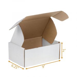 White Mailer Box (inside Kraft) - 9 x 6.25 x 2 Inch