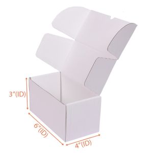 50 Pack White Corrugated Shipping Boxes 6x4x3 - Small Mailer Packing Boxes For Shipping