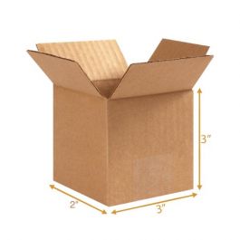 3 Ply Corrugated Cardboard Box - 3 x 2 x 3 Inch