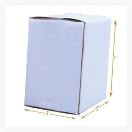 White 3 Ply Corrugated Cardboard Box - 3 x 3 x 3 Inch