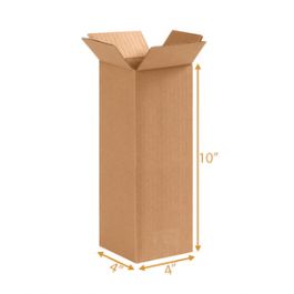 3 Ply Corrugated Cardboard Box - 4 x 4 x 10 Inch