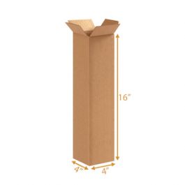 3 Ply Corrugated Cardboard Box - 4 x 4 x 16 Inch