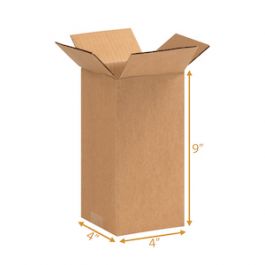 3 Ply Corrugated Cardboard Box - 4 x 4 x 9 Inch