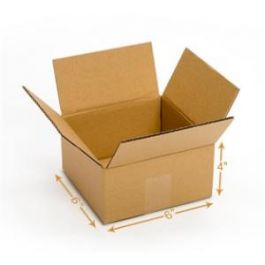 3 Ply Corrugated Cardboard Box - 6 x 6 x 4 Inch