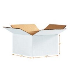 White 5 Ply Corrugated Cardboard Box - 6 x 4 x 4 Inch