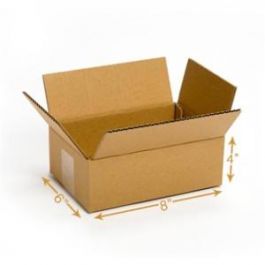 3 Ply Corrugated Cardboard Box - 8 x 6 x 4 Inch