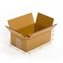 3 Ply Corrugated Cardboard Box - 9 x 6 x 4 Inch