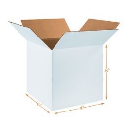 White 3 Ply Corrugated Cardboard Box - 4 x 4 x 8 Inch