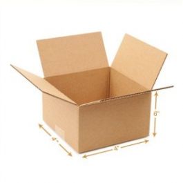 3 Ply Corrugated Cardboard Box - 4 x 4 x 6 Inch
