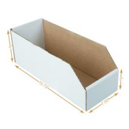 Corrugated Bin Box White - Double Wall (5 Ply) - 15.75L X 7.5W X 4H Inch